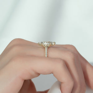The Pave Ashley Set With A 3 Carat Marquise Lab Diamond