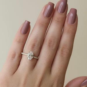 The Pave Ashley Set With A 2 Carat Oval Lab Diamond