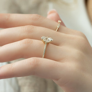 The Pave Ashley Set With A 2 Carat Oval Lab Diamond