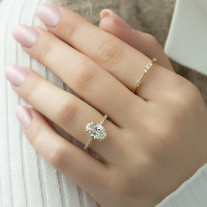 The Pave Ashley Set With A 2 Carat Oval Lab Diamond