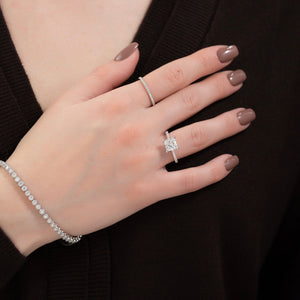 The Pave Ashley Set With A 2 Carat Princess Lab Diamond