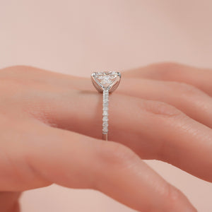 The Pave Ashley Set With A 2 Carat Princess Lab Diamond
