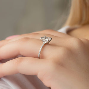 The Pave Ashley Set With A 2 Carat Princess Lab Diamond