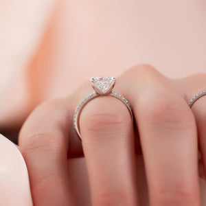 The Pave Ashley Set With A 2 Carat Princess Lab Diamond
