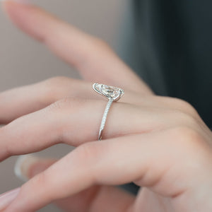 The Pave Ashley Set With A 1 Carat Pear Lab Diamond