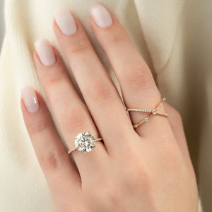 The Pave Ashley Set With A 1 Carat Round Lab Diamond