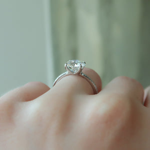 The Pave Ashley Set With A 2 Carat Round Lab Diamond