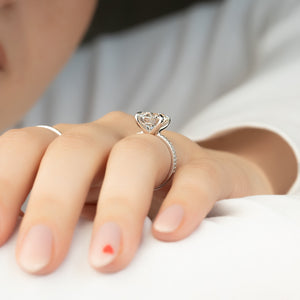 The Pave Ashley Set With A 2 Carat Round Lab Diamond
