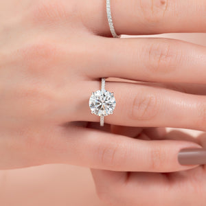 The Pave Ashley Set With A 2 Carat Round Lab Diamond
