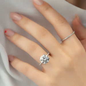 The Pave Ashley Set With A 2 Carat Round Lab Diamond
