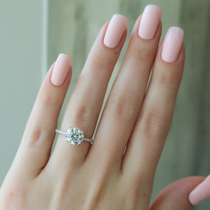 The Pave Ashley Set With A 2 Carat Round Lab Diamond