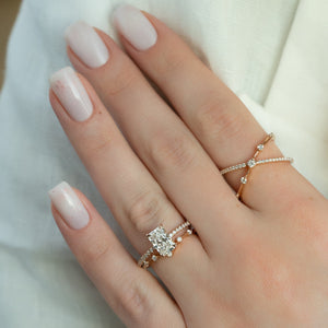 The Pave Ashley Set With A 2 Carat Radiant Lab Diamond