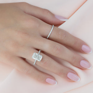 The Pave Ashley Set With A 2 Carat Radiant Lab Diamond