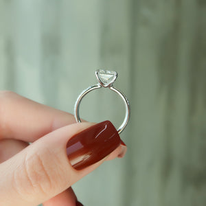 The Pave Ashley Set With A 2 Carat Radiant Lab Diamond