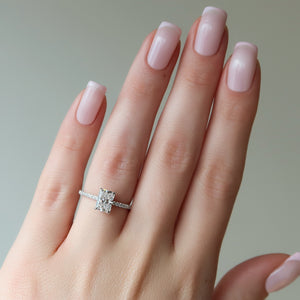 The Pave Ashley Set With A 2 Carat Radiant Lab Diamond