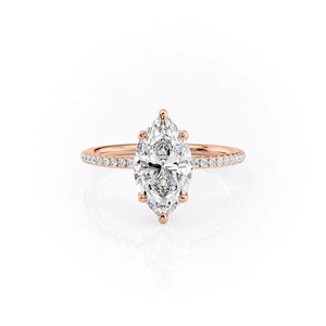 The Pave Ashley Set With A 1 Carat Marquise Lab Diamond