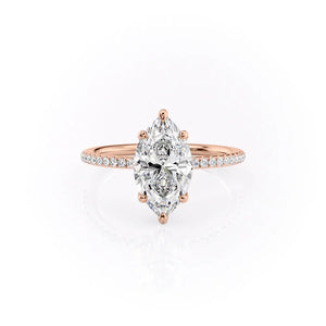 The Pave Ashley Set With A 2.5 Carat Marquise Moissanite