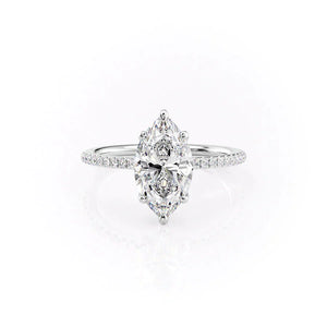 The Pave Ashley Set With A 1.5 Carat Marquise Lab Diamond