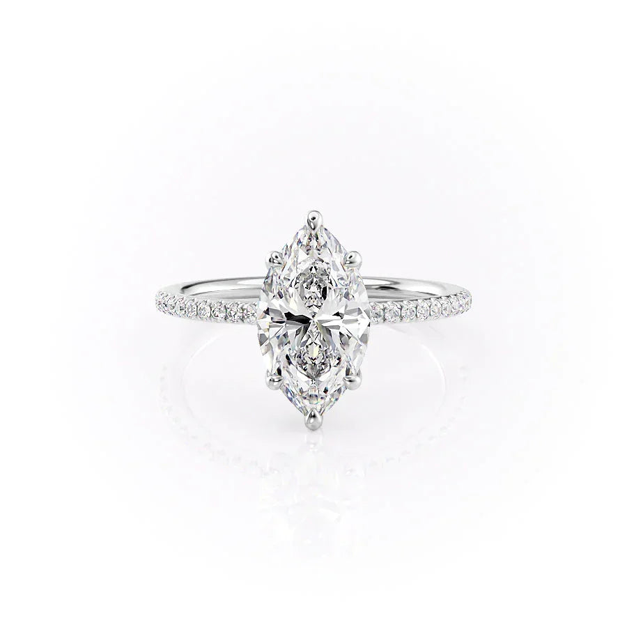 The Pave Ashley Set With A Marquise Moissanite
