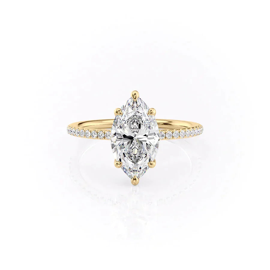 The Pave Ashley Set With A 2 Carat Marquise Lab Diamond