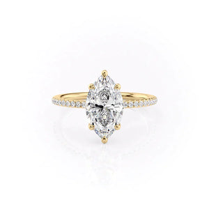 The Pave Ashley Set With A 2.5 Carat Marquise Lab Diamond
