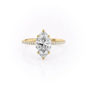 The Pave Ashley Set With A Marquise Moissanite