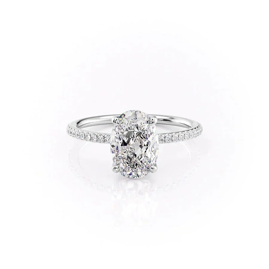 The Pave Ashley Set With A Oval Moissanite