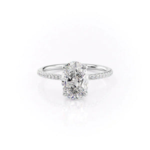 The Pave Ashley Set With A Oval Moissanite