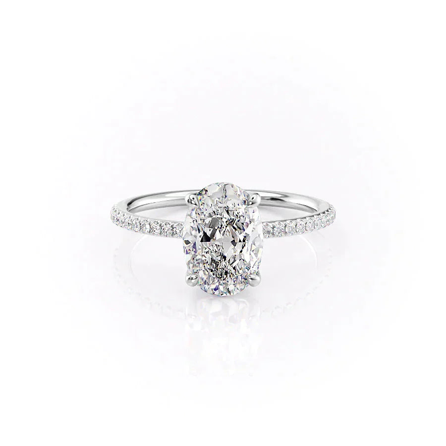 The Pave Ashley Set With A 1.5 Carat Oval Lab Diamond
