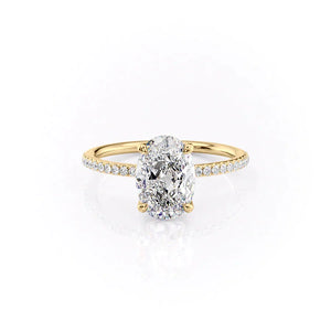 The Pave Ashley Set With A 1 Carat Oval Lab Diamond