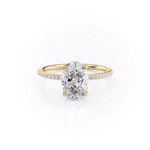 The Pave Ashley Set With A Oval Moissanite