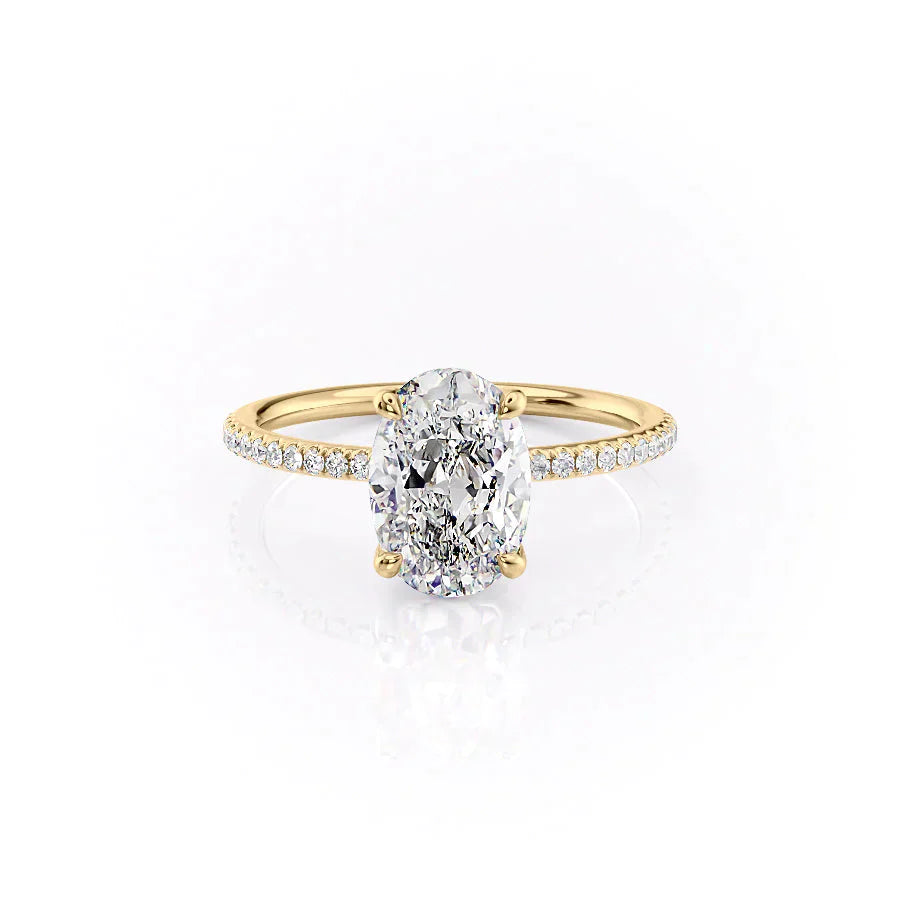 The Pave Ashley Set With A 2 Carat Oval Lab Diamond