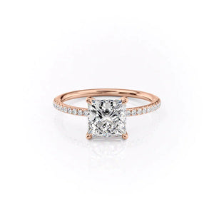 The Pave Ashley Set With A 2.5 Carat Princess Moissanite