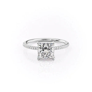 The Pave Ashley Set With A 4.5 Carat Princess Moissanite