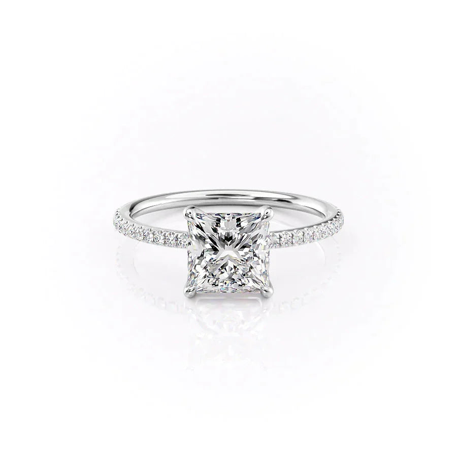 The Pave Ashley Set With A Princess Moissanite