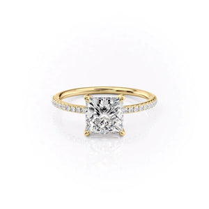 The Pave Ashley Set With A Princess Moissanite