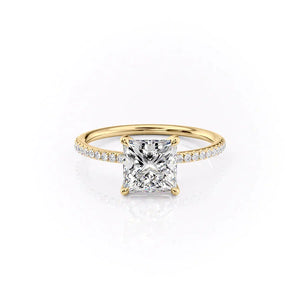 The Pave Ashley Set With A 2.5 Carat Princess Lab Diamond