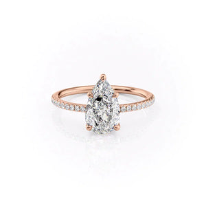 The Pave Ashley Set With A 1.5 Carat Pear Moissanite