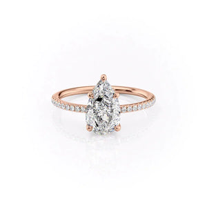 The Pave Ashley Set With A Pear Moissanite