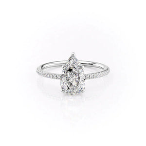 The Pave Ashley Set With A Pear Moissanite