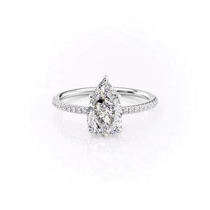 The Pave Ashley Set With A 2 Carat Pear Lab Diamond