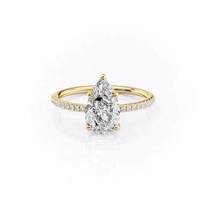 The Pave Ashley Set With A 3.5 Carat Pear Moissanite