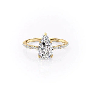 The Pave Ashley Set With A Pear Moissanite