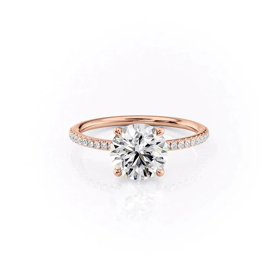 The Pave Ashley Set With A 1 Carat Round Lab Diamond