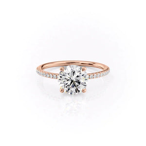 The Pave Ashley Set With A 4 Carat Round Moissanite
