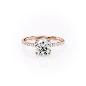 The Pave Ashley Set With A Round Moissanite