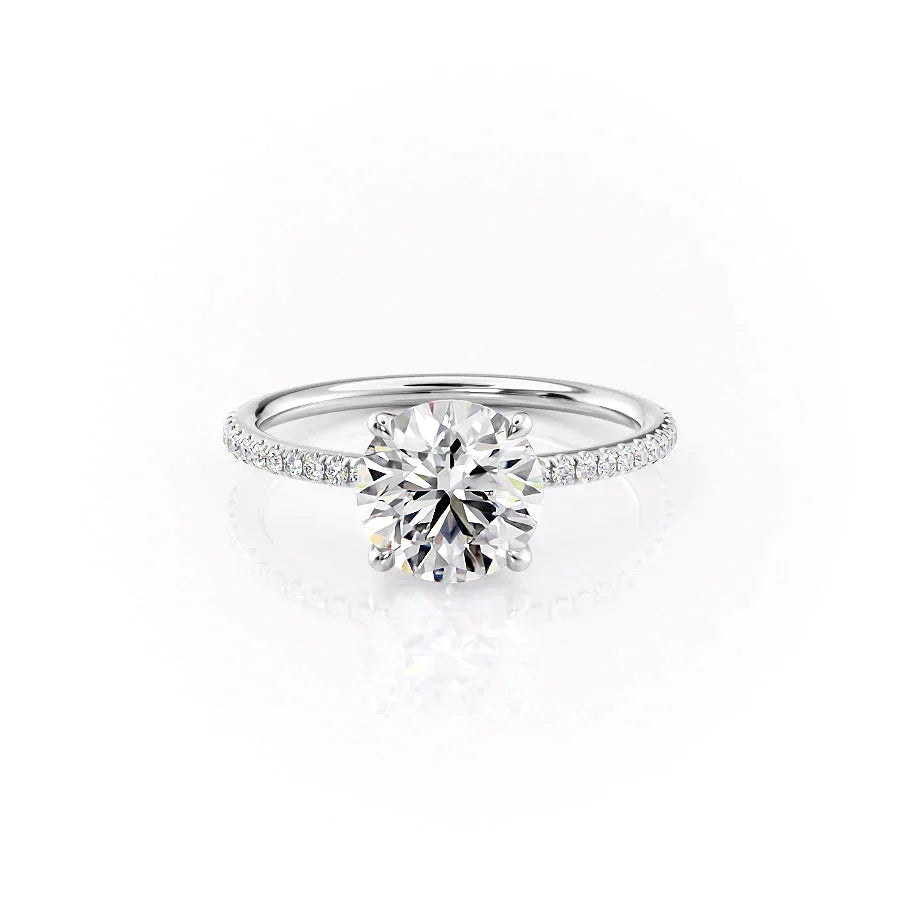 The Pave Ashley Set With A Round Moissanite