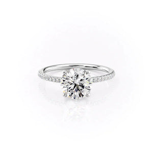 The Pave Ashley Set With A Round Moissanite