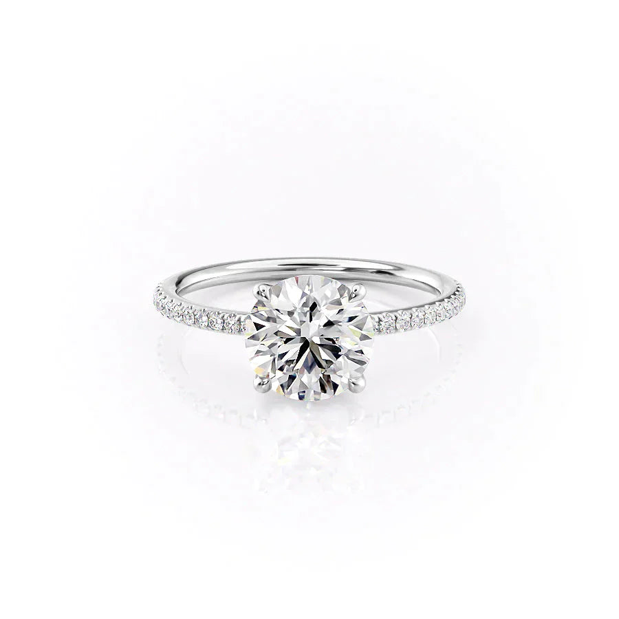 The Pave Ashley Set With A 1.5 Carat Round Lab Diamond