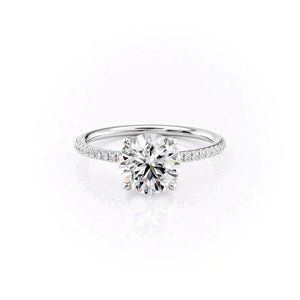 The Pave Ashley Set With A 3 Carat Round Lab Diamond